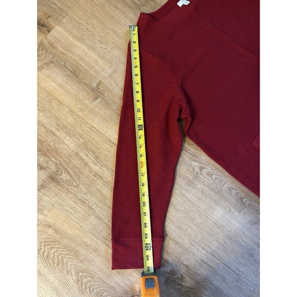 J Jill Red Tunic Top  2X Cotton Blend 3/4 Sleeve Pocket Relaxed Casual Comfort - Picture 5 of 12